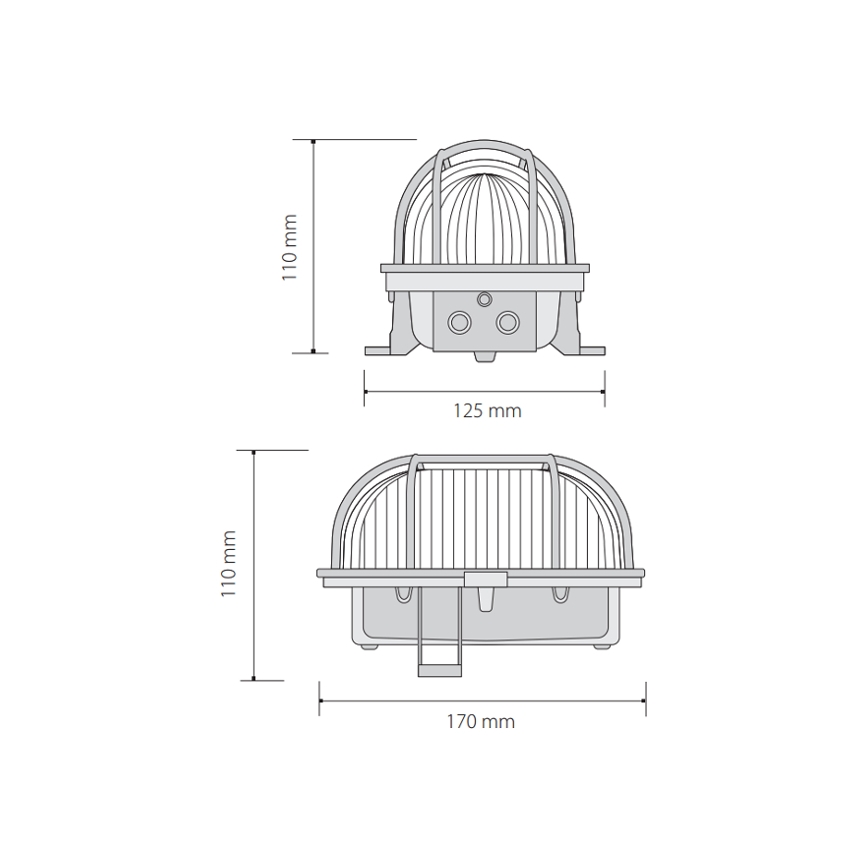 Venkovní stropní svítidlo OVAL 1xE27/60W/230V IP44 červená