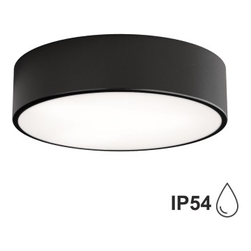 Venkovní stropní svítidlo se senzorem CLEO 2xE27/24W/230V pr. 30 cm černá IP54