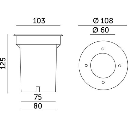 Venkovní zápustné svítidlo ENTRADA2 1xGU10/50W/230V IP65