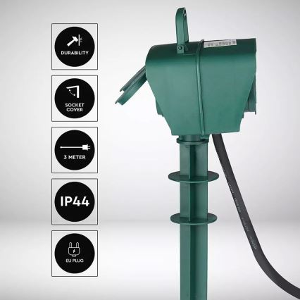 Venkovní zásuvkový sloupek SCHUKO 4Z 230V IP44