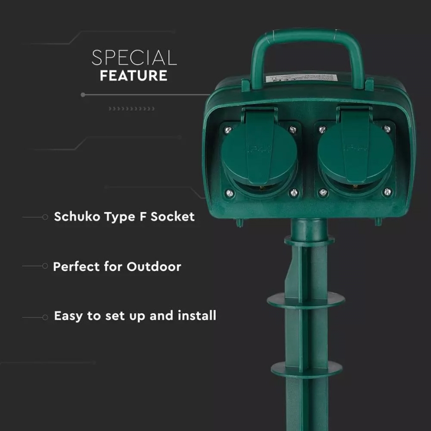 Venkovní zásuvkový sloupek SCHUKO 4Z 230V IP44