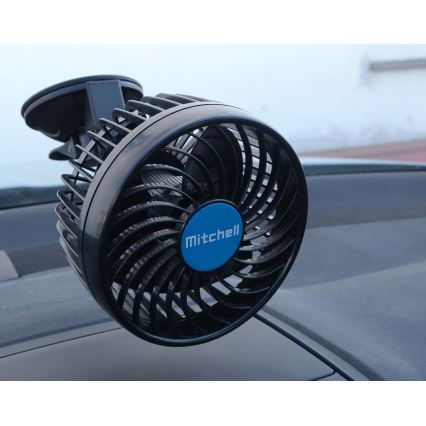 Ventilátor na přísavku do auta 4W/12V černá