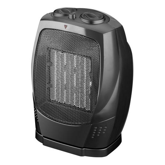 Ventilátor s keramickým topným tělesem RIN 1500W/230V černá