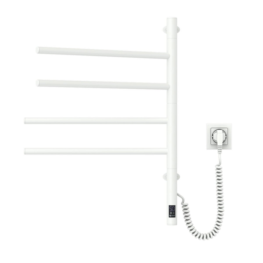 Vertaduro - Elektrický otočný sušák na ručníky s termostatem ARA 60W/230V 65x49 cm IP44 bílá