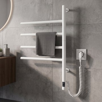 Vertaduro - Elektrický otočný sušák na ručníky s termostatem ARA 60W/230V 65x49 cm IP44 bílá