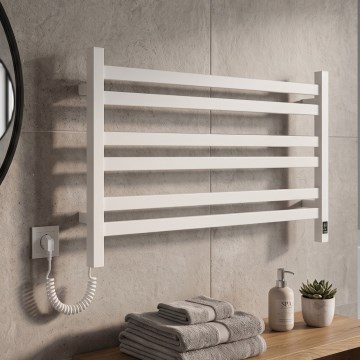 Vertaduro - Elektrický sušák na ručníky s termostatem AVA 181W/230V 50x90 cm IP44 bílá levá