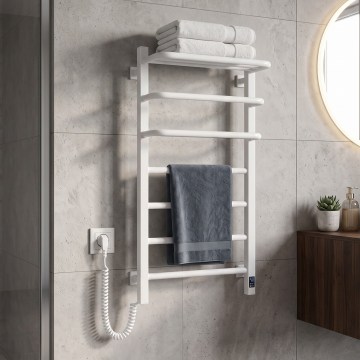 Vertaduro - Elektrický sušák na ručníky s termostatem DOR 155W/230V 80x48 cm IP44 bílá levá