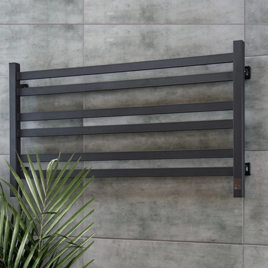 Vertaduro - Elektrický sušák na ručníky s termostatem AVA 181W/230V 50x90 cm IP44 černá levá