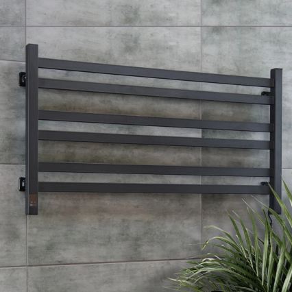 Vertaduro - Elektrický sušák na ručníky s termostatem AVA 181W/230V 50x90 cm IP44 černá pravá