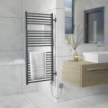 Vertaduro - Koupelnový otočný radiátor s termostatem MEG 600W 118x50 cm antracit