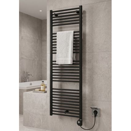 Vertaduro - Koupelnový radiátor s termostatem DENISE 600W 154x50 cm černá