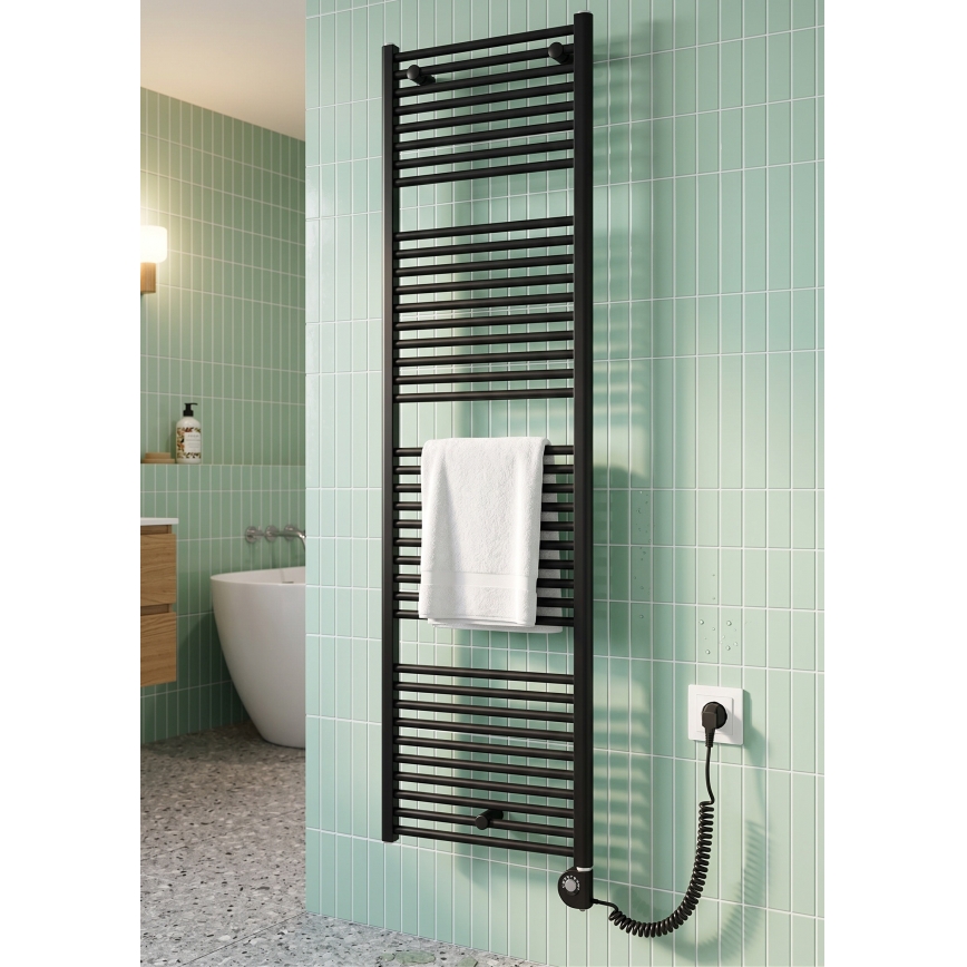 Vertaduro - Koupelnový radiátor s termostatem DENISE 800W 178x50 cm černá