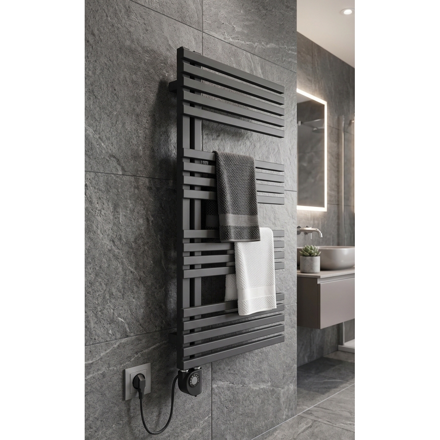 Vertaduro - Koupelnový radiátor s termostatem MICHELLE 600W 97x50 cm antracit