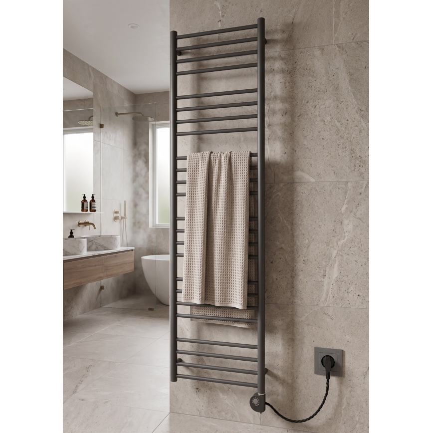 Vertaduro - Koupelnový radiátor s termostatem SIMONE 600W 174x50 cm antracit