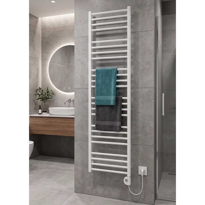 Vertaduro - Koupelnový radiátor s termostatem SIMONE 600W 174x50 cm bílá