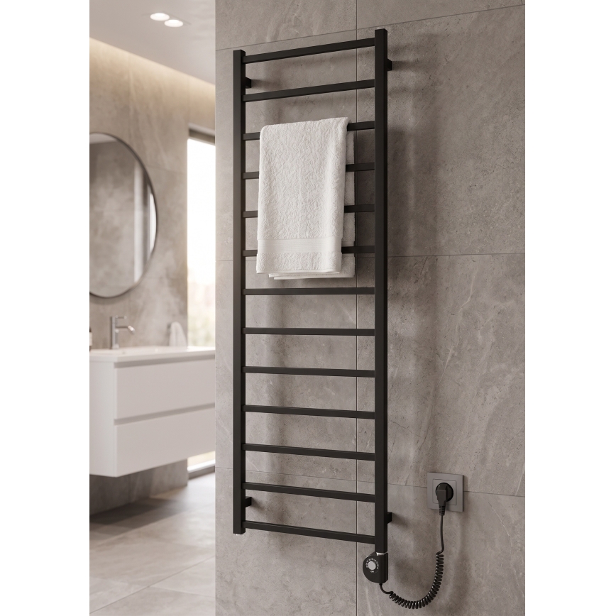 Vertaduro - Koupelnový radiátor s termostatem ZOE 400W 150x50 cm černá