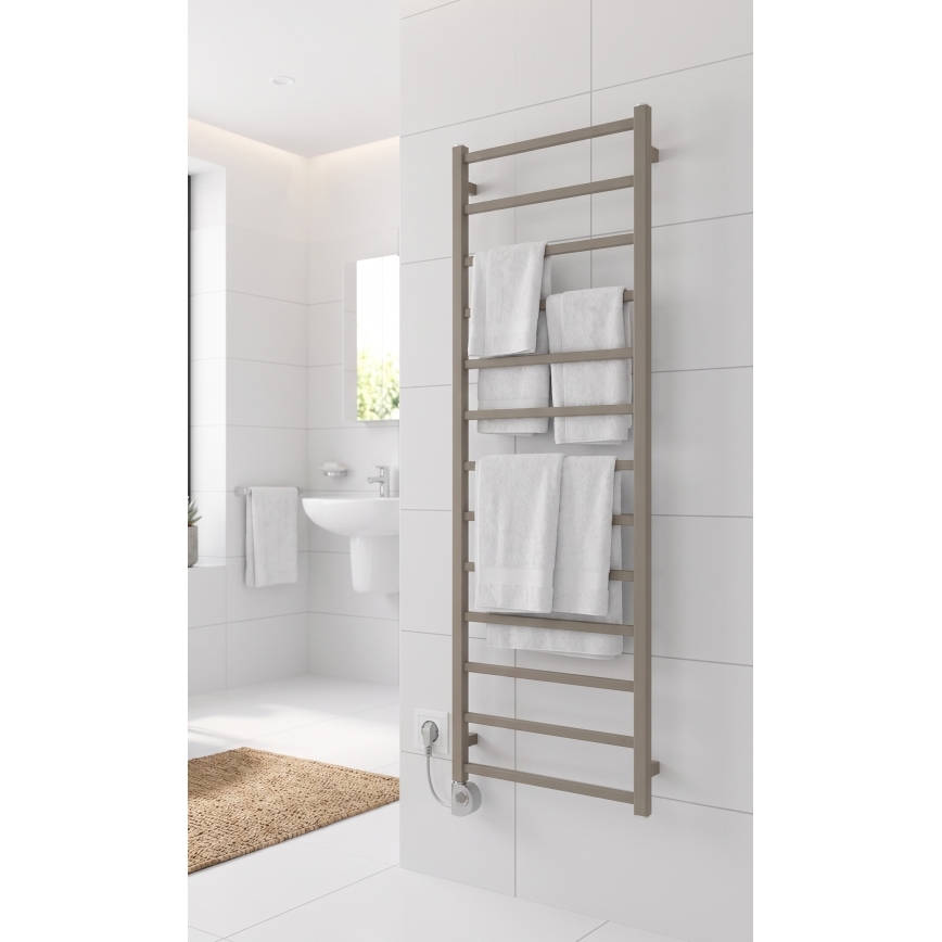 Vertaduro - Koupelnový radiátor s termostatem ZOE 400W 150x50 cm taupe
