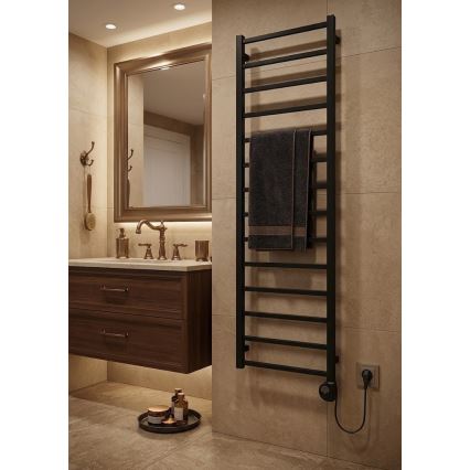 Vertaduro - Koupelnový radiátor s termostatem ZOE 400W 186x50 cm černá