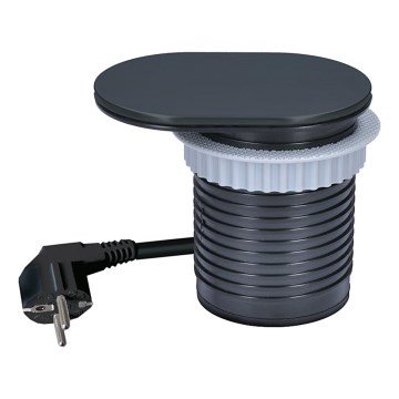 Vestavná zásuvka s posuvným víčkem 20W 1Z + USB A+C černá