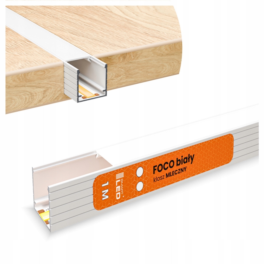Vestavný profil pro LED pásky 1 m bílá