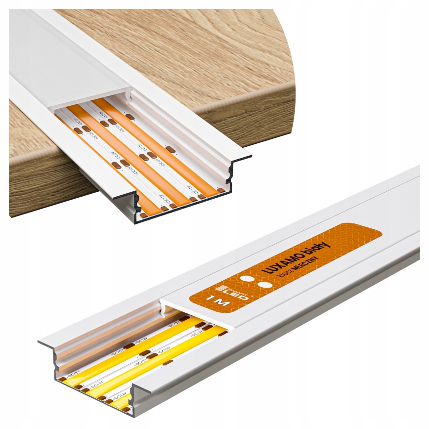 Vestavný profil pro LED pásky 1 m bílá