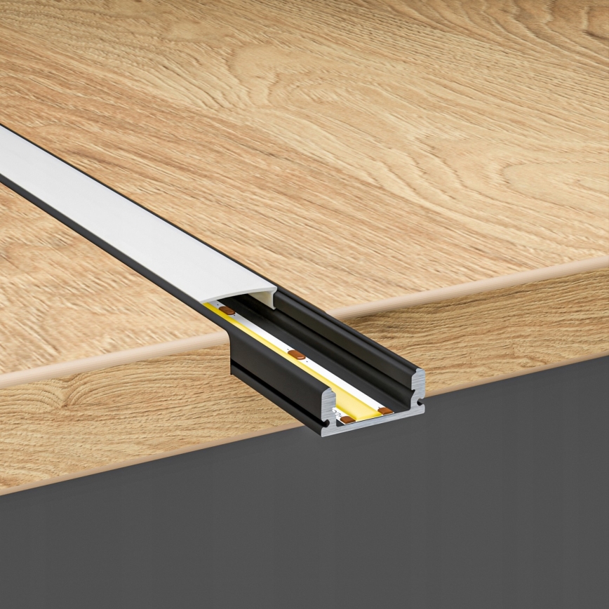 Vestavný profil pro LED pásky 1 m černá/bílá