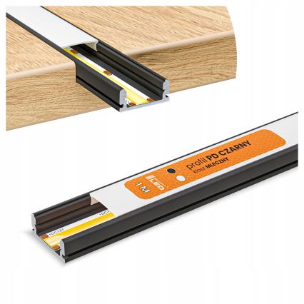 Vestavný profil pro LED pásky 1 m černá/bílá