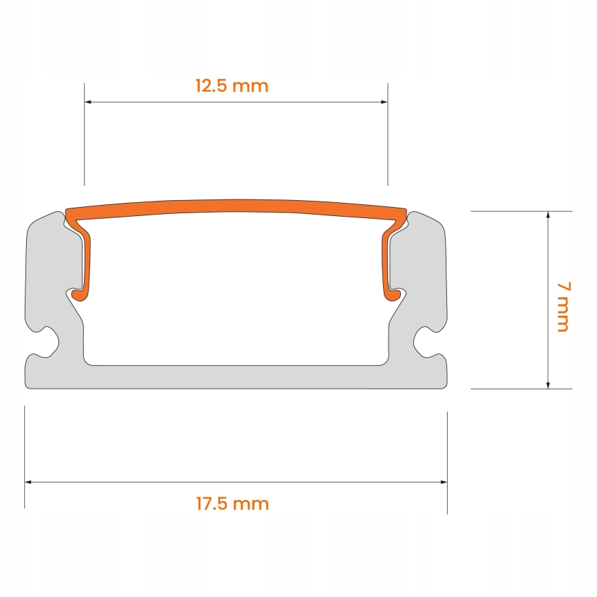 Vestavný profil pro LED pásky 1 m černá/bílá