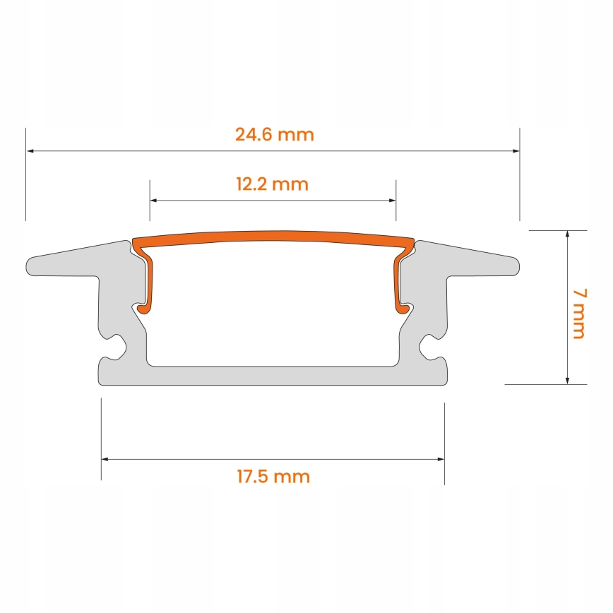 Vestavný profil pro LED pásky 1 m černá/bílá