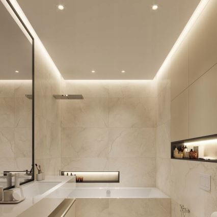 Vestavný profil pro LED pásky 1 m černá/čirá