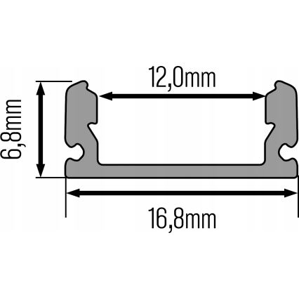 Vestavný profil pro LED pásky 1 m černá/čirá