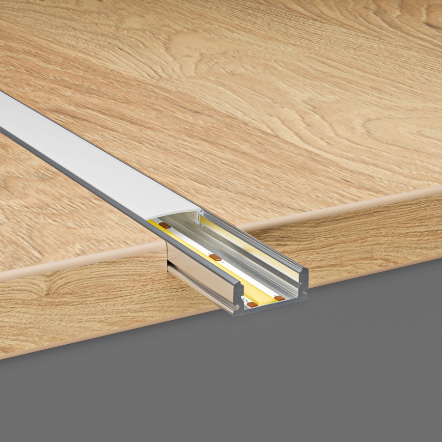 Vestavný profil pro LED pásky 1 m stříbrná/bílá