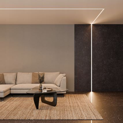 Vestavný profil pro LED pásky 1 m stříbrná/bílá