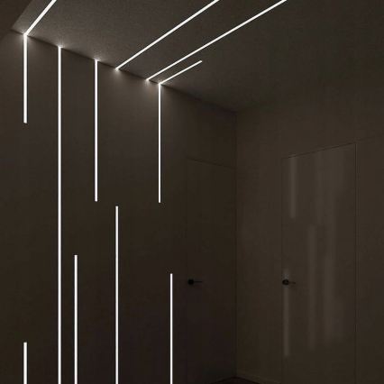 Vestavný profil pro LED pásky 1 m stříbrná/bílá