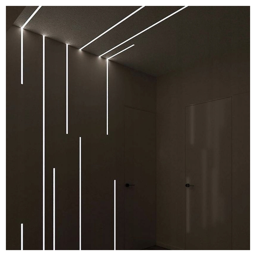 Vestavný profil pro LED pásky 1 m stříbrná/bílá