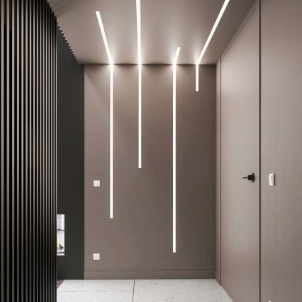 Vestavný profil pro LED pásky 1 m stříbrná/bílá