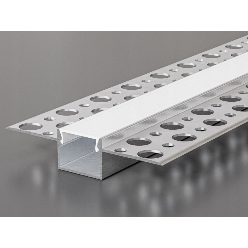 Vestavný profil pro LED pásky 1 m stříbrná/bílá