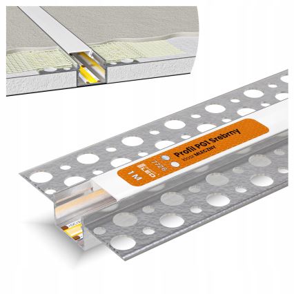 Vestavný profil pro LED pásky 1 m stříbrná/bílá