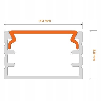 Vestavný profil pro LED pásky 1 m stříbrná/bílá