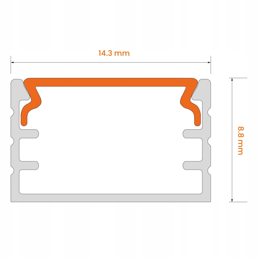 Vestavný profil pro LED pásky 1 m stříbrná/bílá