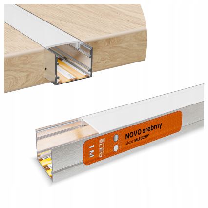 Vestavný profil pro LED pásky 1 m stříbrná/bílá