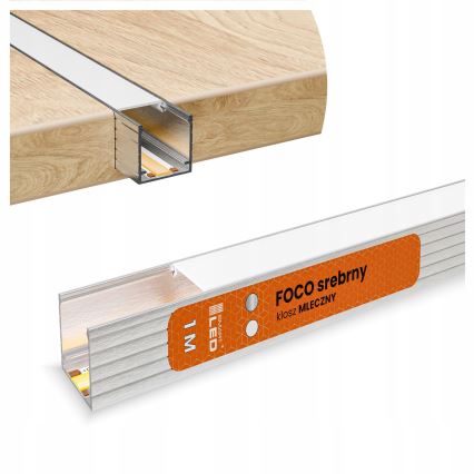 Vestavný profil pro LED pásky 1 m stříbrná/bílá