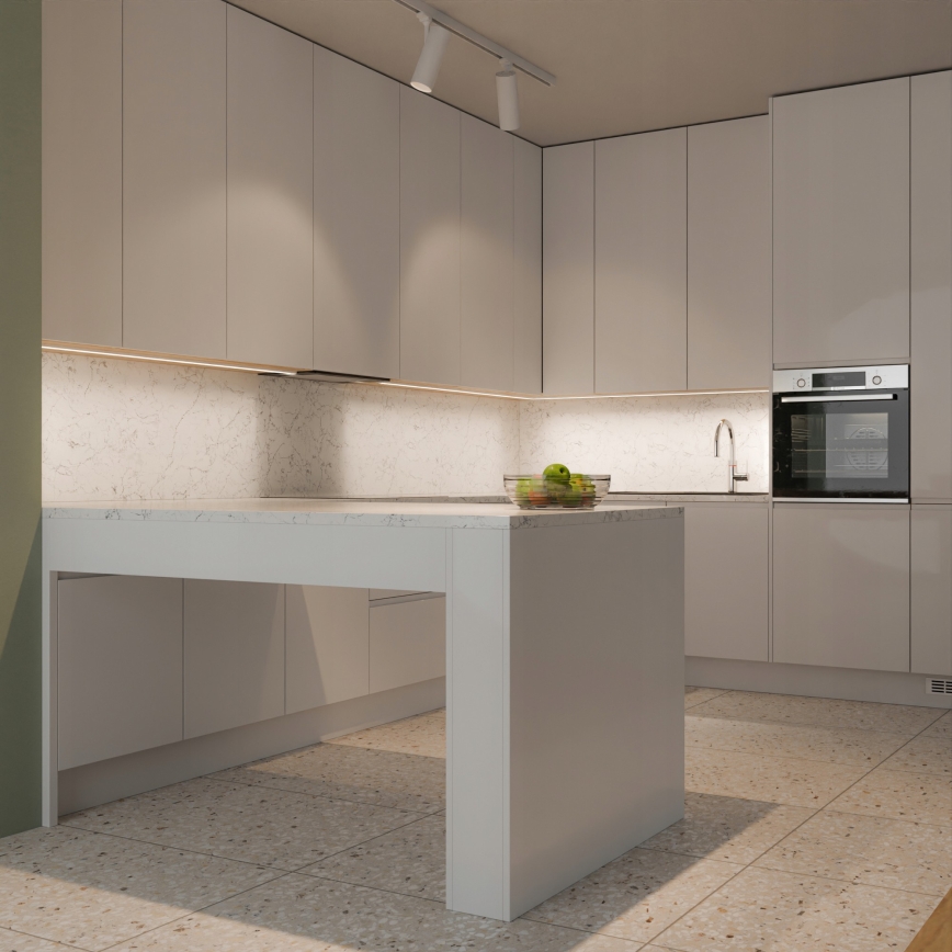 Vestavný profil pro LED pásky 1 m stříbrná/bílá