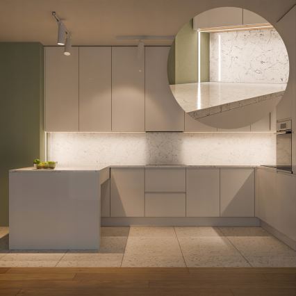 Vestavný profil pro LED pásky 1 m stříbrná/bílá