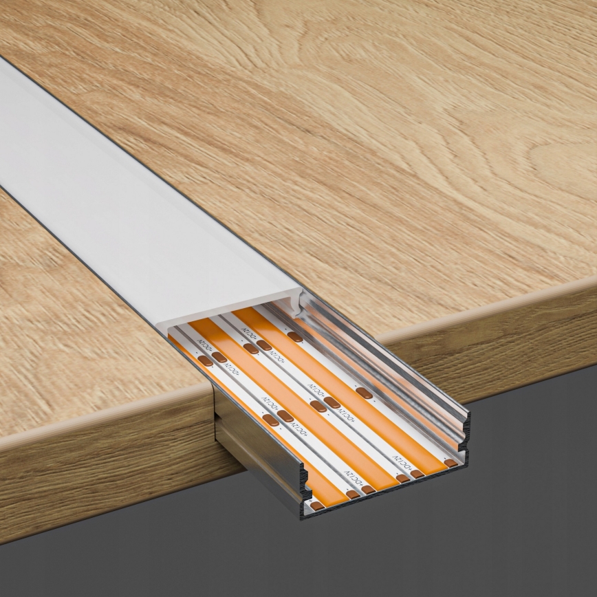 Vestavný profil pro LED pásky 1 m stříbrná/bílá