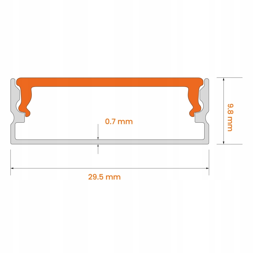Vestavný profil pro LED pásky 1 m stříbrná/bílá