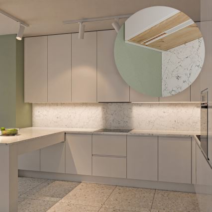 Vestavný profil pro LED pásky 1 m stříbrná/bílá