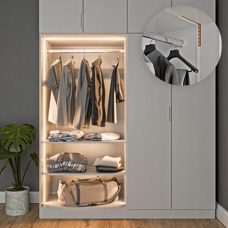 Vestavný profil pro LED pásky 1 m stříbrná/bílá