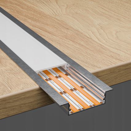 Vestavný profil pro LED pásky 1 m stříbrná/bílá