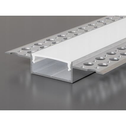 Vestavný profil pro LED pásky 1 m stříbrná/bílá